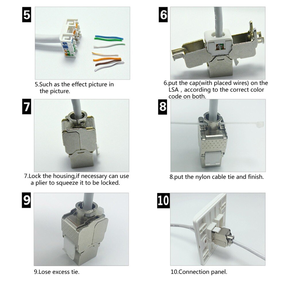 1Pc RJ45 Keystone Cat6 Cat6A Shielded FTP Zinc Alloy Module Keystone Jack Network Connector Adapter