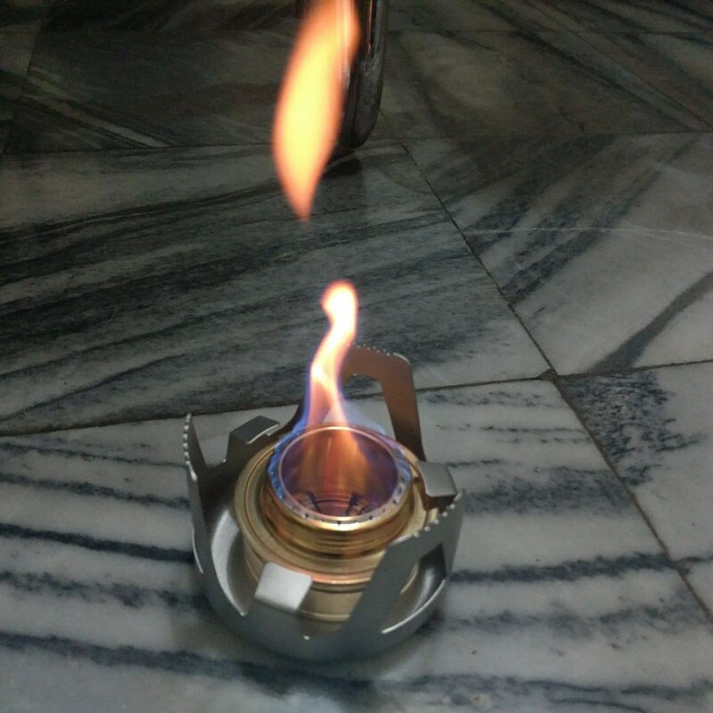 Outdoor Camping Vaporized Liquid Alcohol Pure Copper Burner Portable Alcohol Stove Aluminum Alloy Bracket