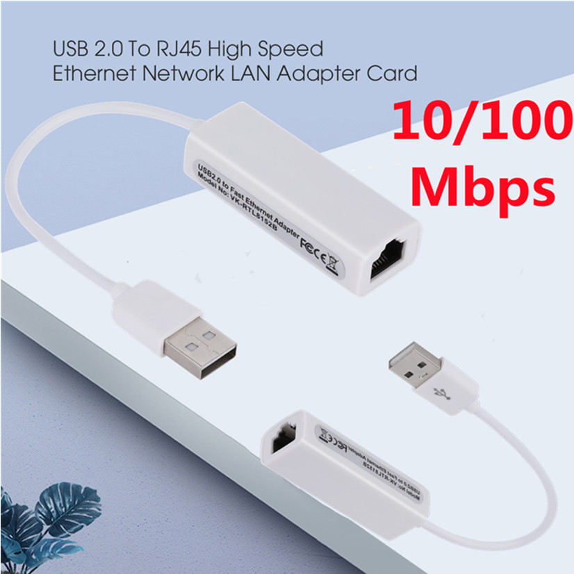 Portable USB 2.0 To RJ45 Network Card 10/100Mbps USB To RJ45 Ethernet Lan Adapter for PC Laptop Windows XP 7 8