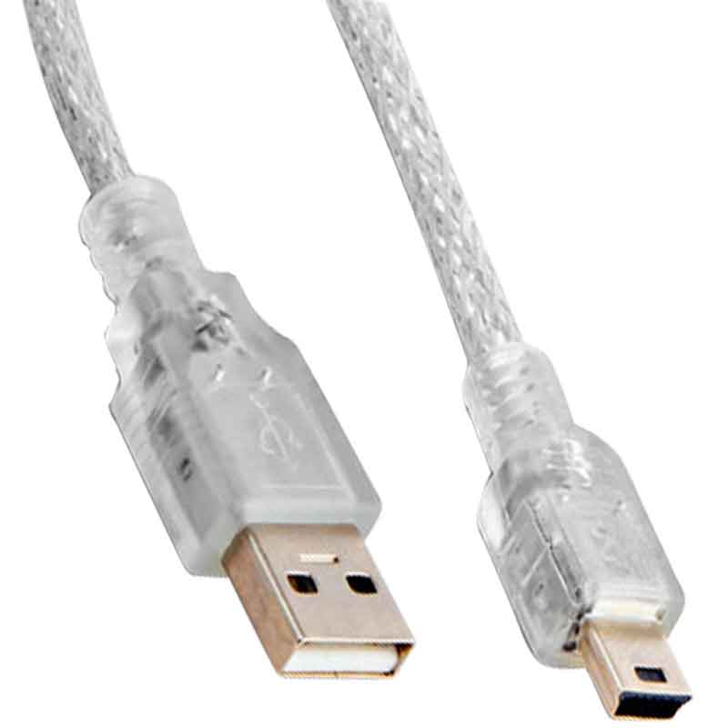 S-LINK SL-UK55 USB 2,0, CABLE transparente de 5 metros, AM a MINI, 5 unidades