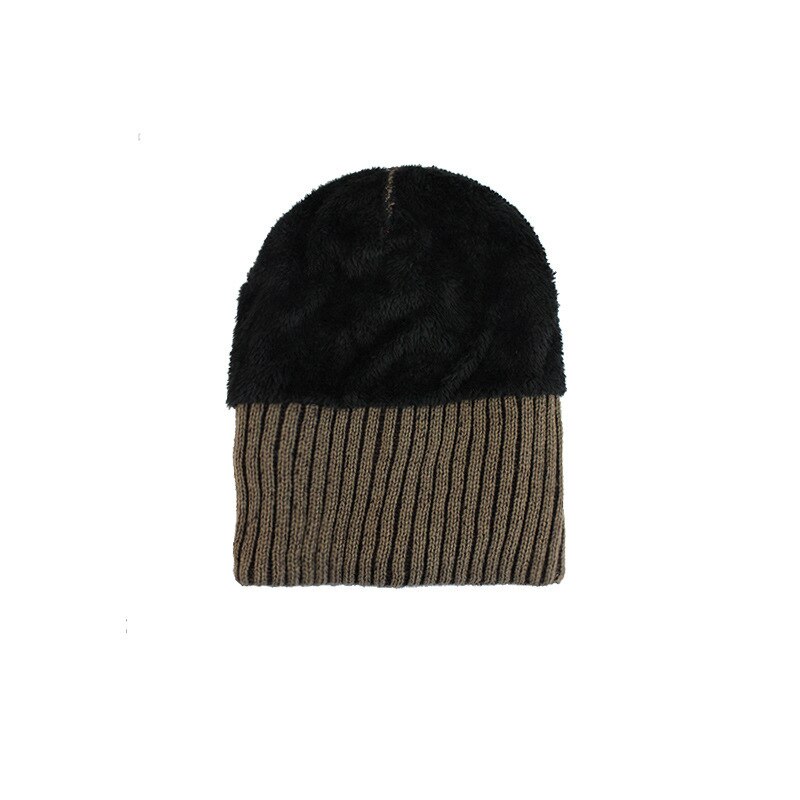 nouvelle de luxe tricot Beanie chapeau écharpe hommes hiver Plaid Plus velours écharpe épaissir couverture Cap écharpes Ski Bone