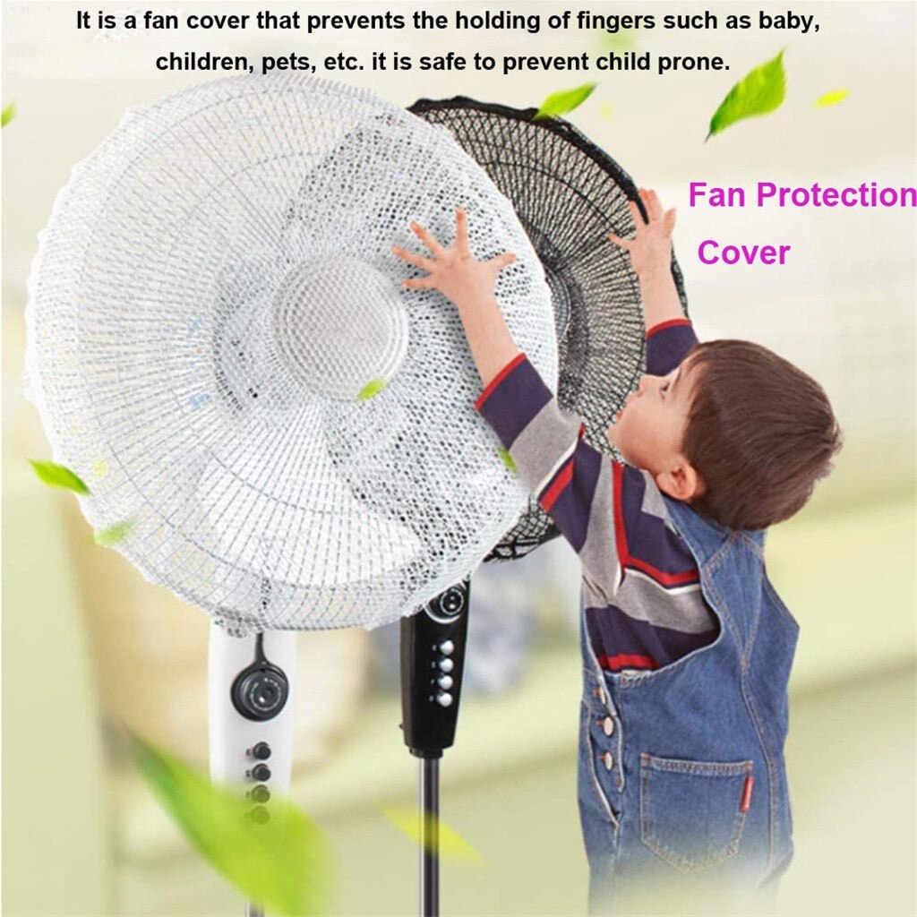 1Pcs Safety Mesh Home Office Supplies Fan Dust Covers Fan Guard Round White Lace Fan Protective Cover Kids Finger Protector #D