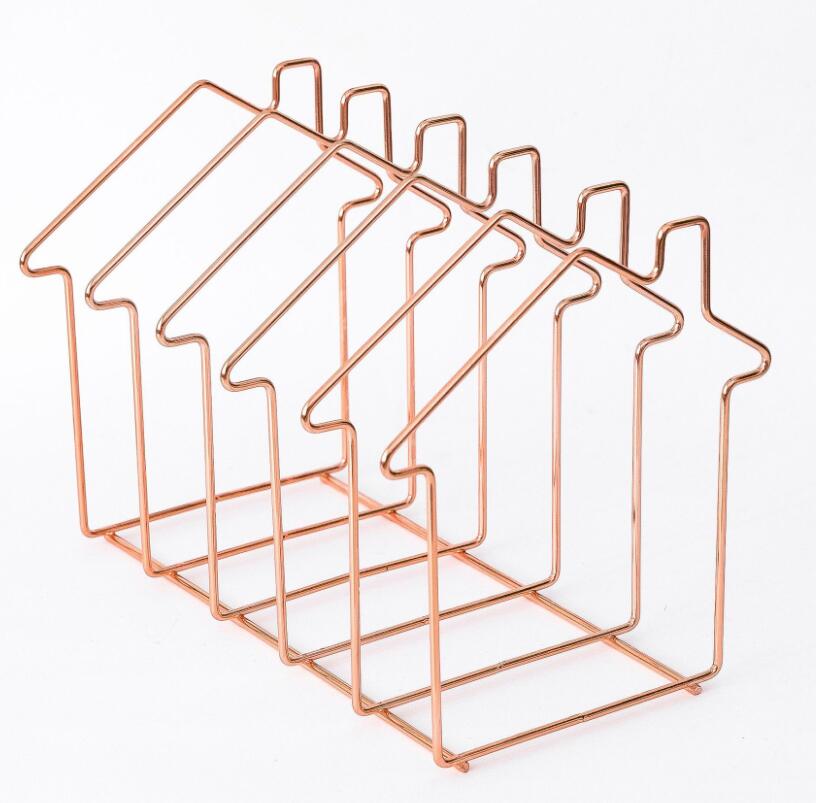 1 pcs Gold/Rose Gold H Shape Electroplated Bookend Desk Organizer Desktop Office Home Bookends Book Holder Black Book Stand: rose gold