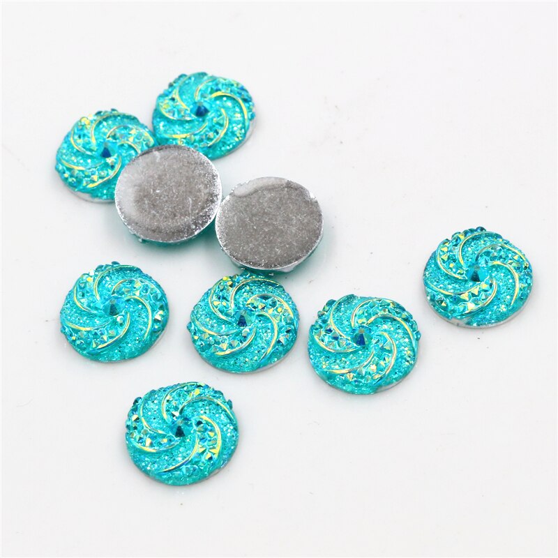40pcs 12mm Mix Colors Windmill Style Flat back Resin Cabochon For Bracelet Earrings accessories: G1-02