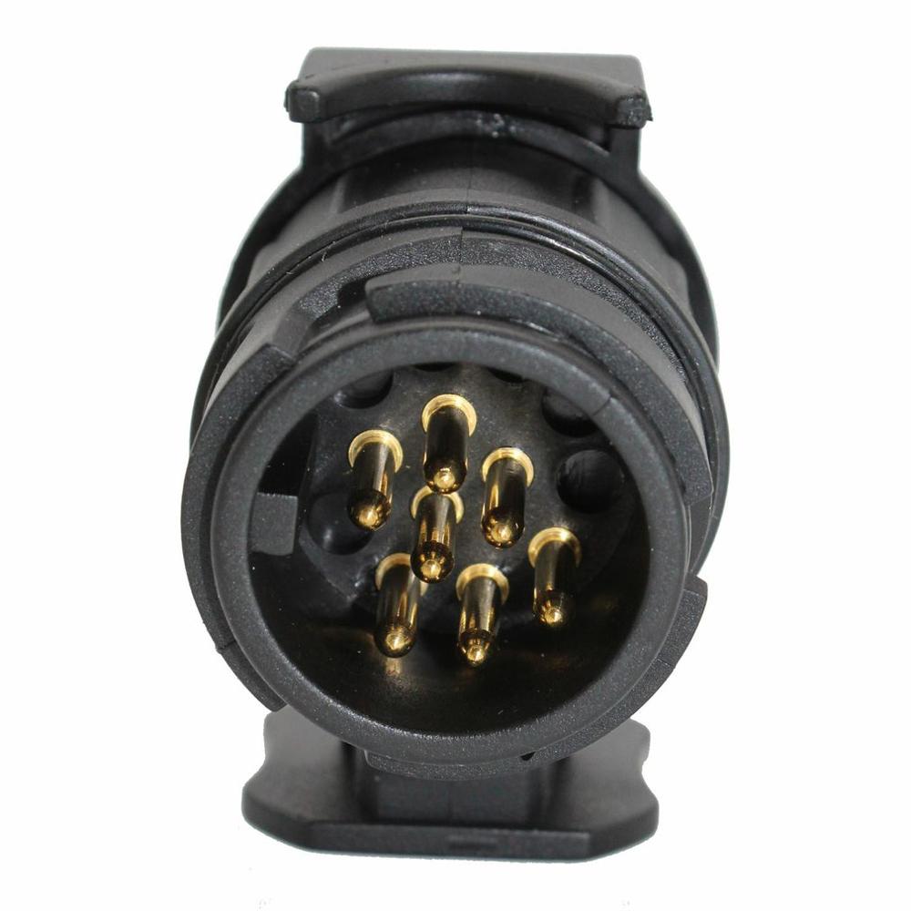 Car Trailer Truck 13 Pin To 7 Pin Plug Adapter Converter Tow Bar Socket Converter Black Auto Accessories