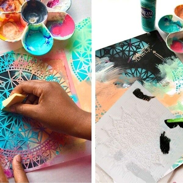 20 *20 cm wolf diy mandala form til maling af stencils stemplet fotoalbum præget papirkort på træ, stof, væg