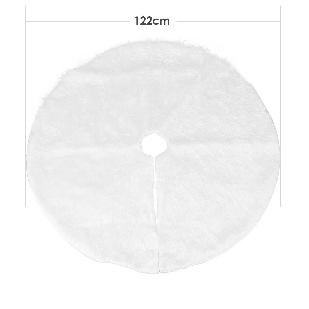 78/90/122cm hvidt plys juletræ nederdel hjem udendørs indretning rundt tæppe gulvmåtte juletræ dekoration: 122cm