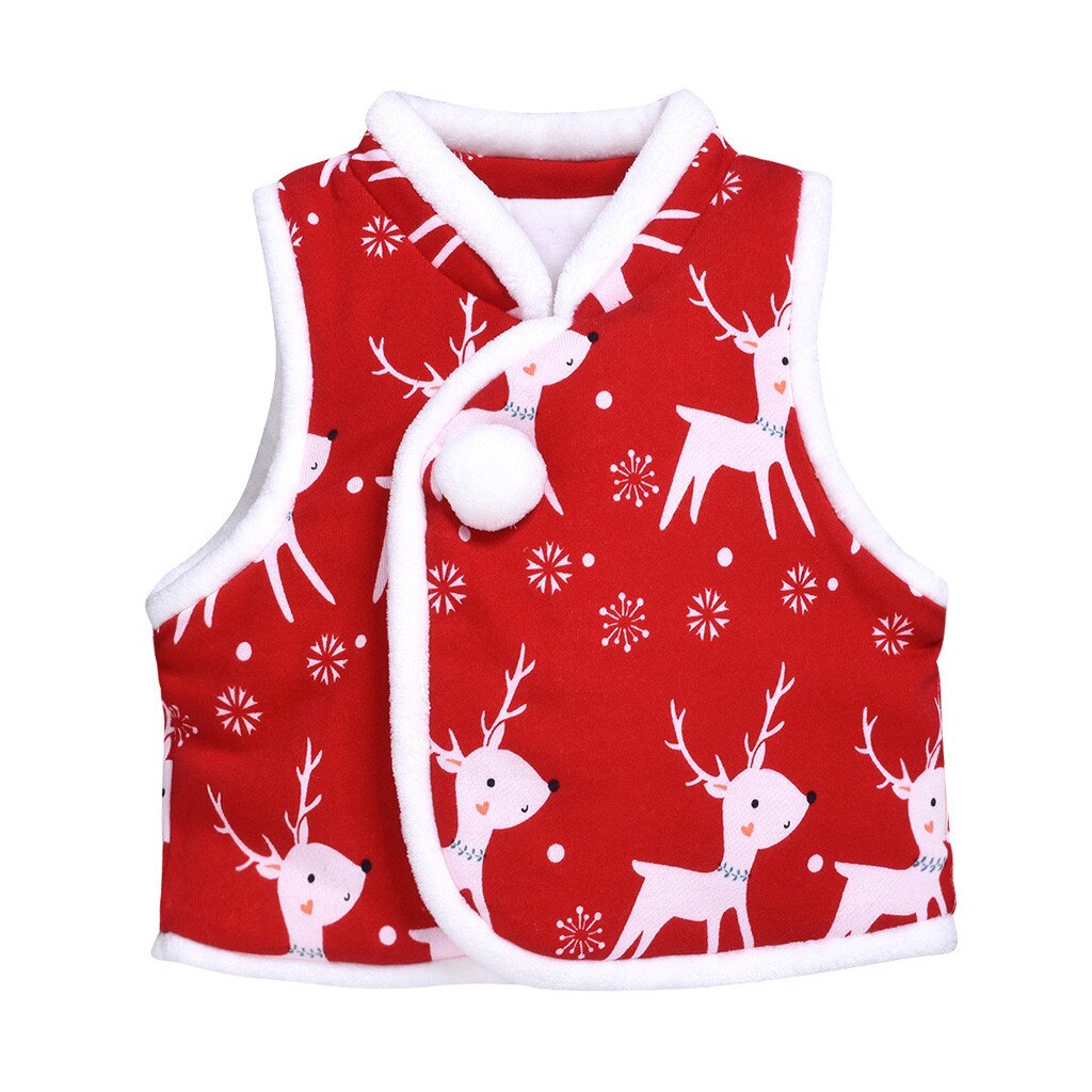 Winter Baby Vest Jas Peuter Kids Baby Boy Meisjes mouwloze Vest Jas Jas Herten Kerst Cartoon Uitloper Kleding # g4: 110