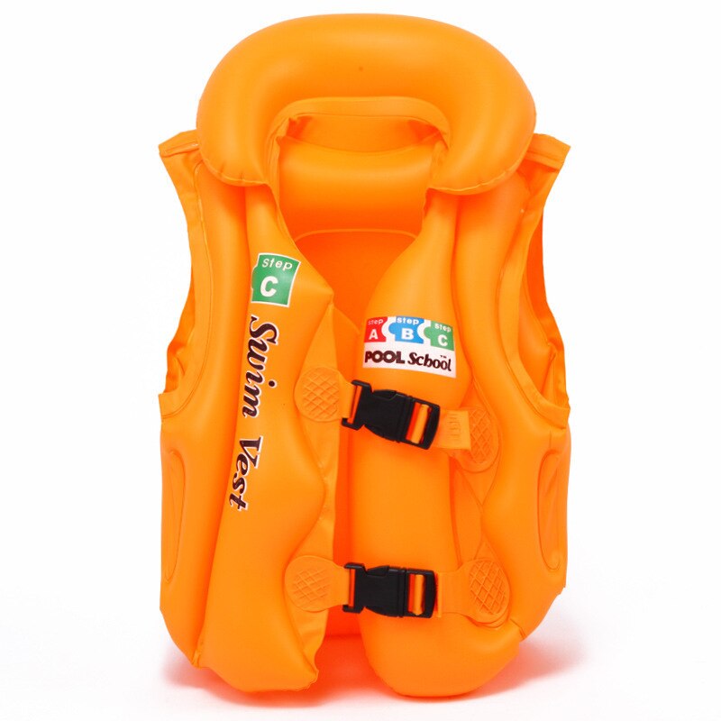 Children Float Swimming Aid Safety Float Inflatable Swim Vest Learn-to Swim Life Jacket Buoyancy Aid Vest for Kids: orange / S