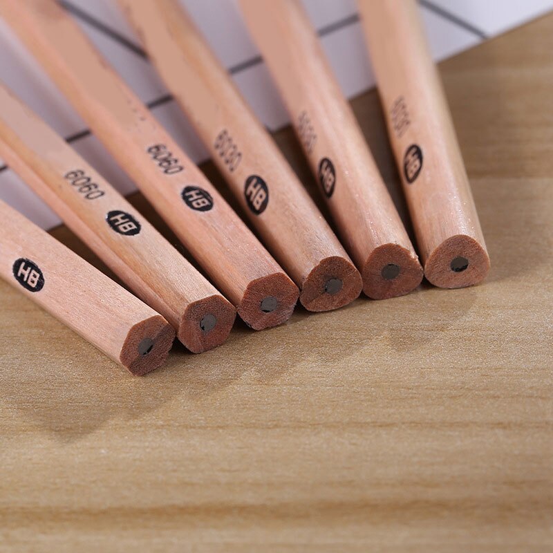 Lápiz estándar 2H/2B/HB, 50 Uds., lápiz de agarre Triangular, lápiz de madera natural para dibujo de bocetos a mano,