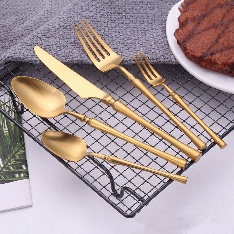 Szs Bestek Messen Sets Lepels Vorken En Messen 18/10 Roestvrij Staal Westerse Keuken Voedsel Servies Diner Set