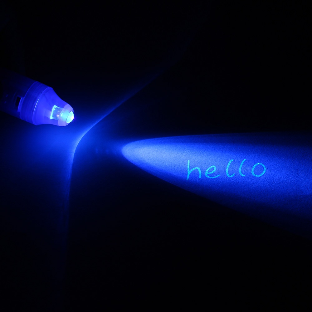 Rotulador fluorescente para oficina, rotulador de tinta Invisible, color morado mágico, 2 en 1, luz negra, grafiti, papelería creativa