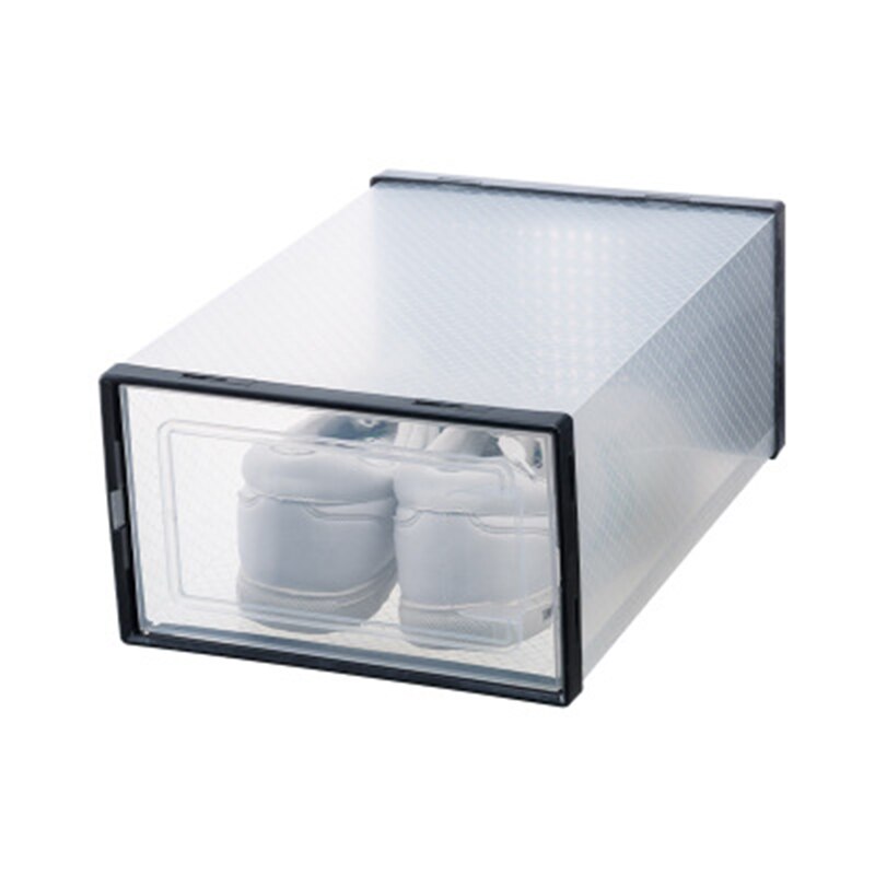 Transparante Dubbele Frame Schoenendoos Plastic Schoenendoos Opslag Stofdicht Flip Cover Lade Clear Organisator Container Stapelbaar: B