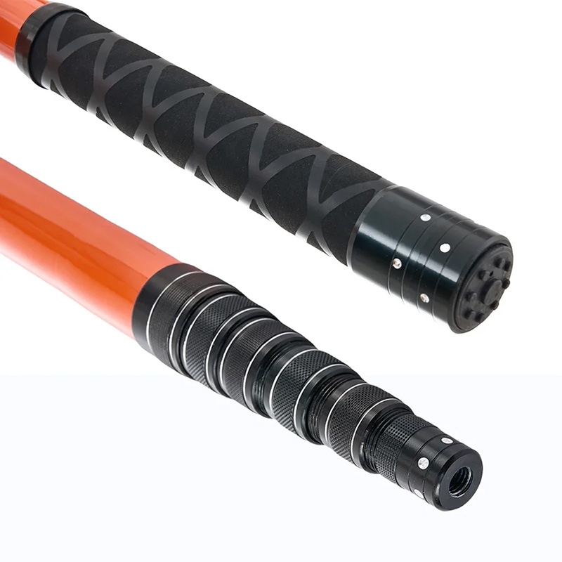 Red de pesca extensible liviana de 6 secciones, longitud de 60-280 cm, 40 cm de diámetro de malla