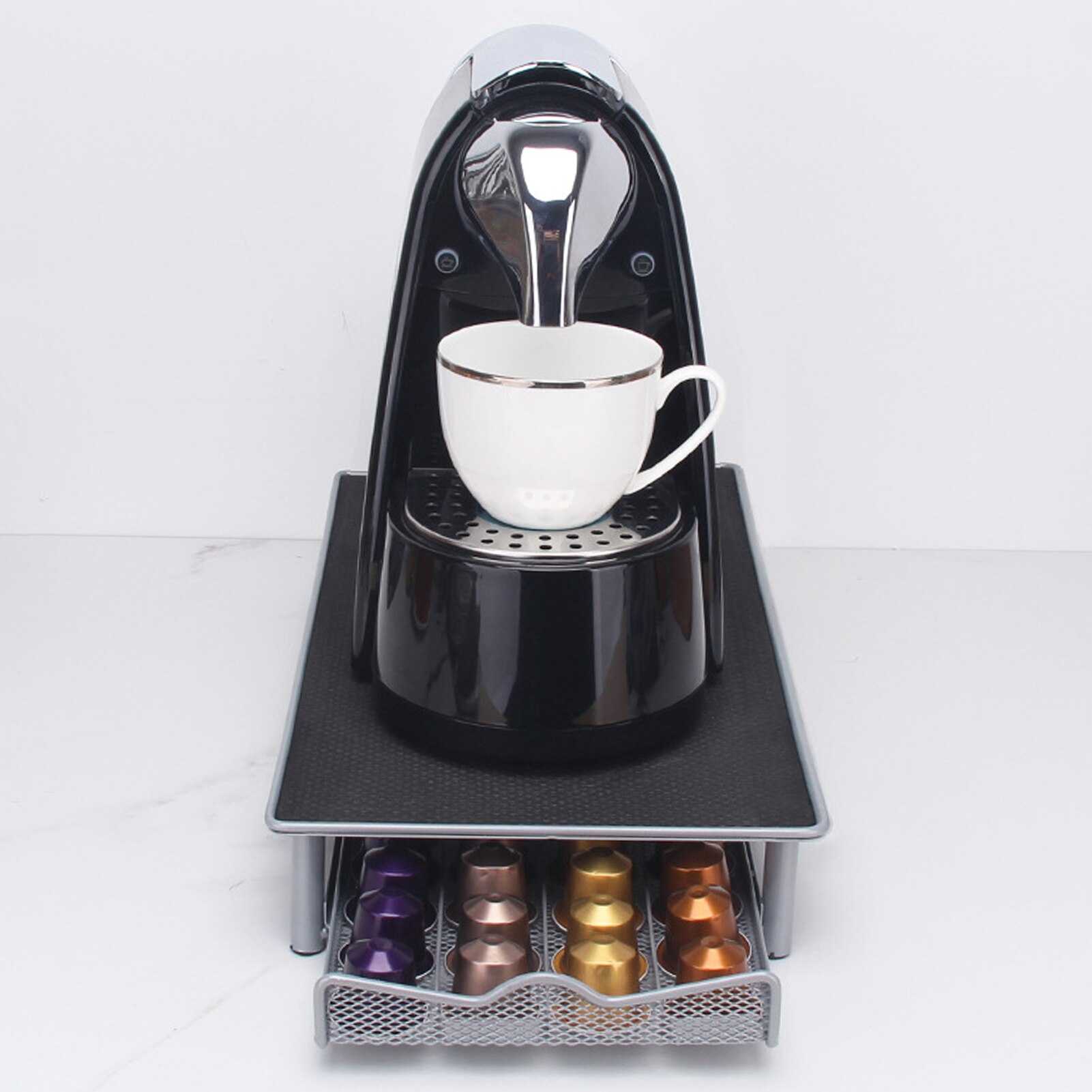 Husholdnings praktisk jernkaffe kapsel skuffe arrangør opbevarings stativ holder rack til nespresso kaffe kapsel hylder