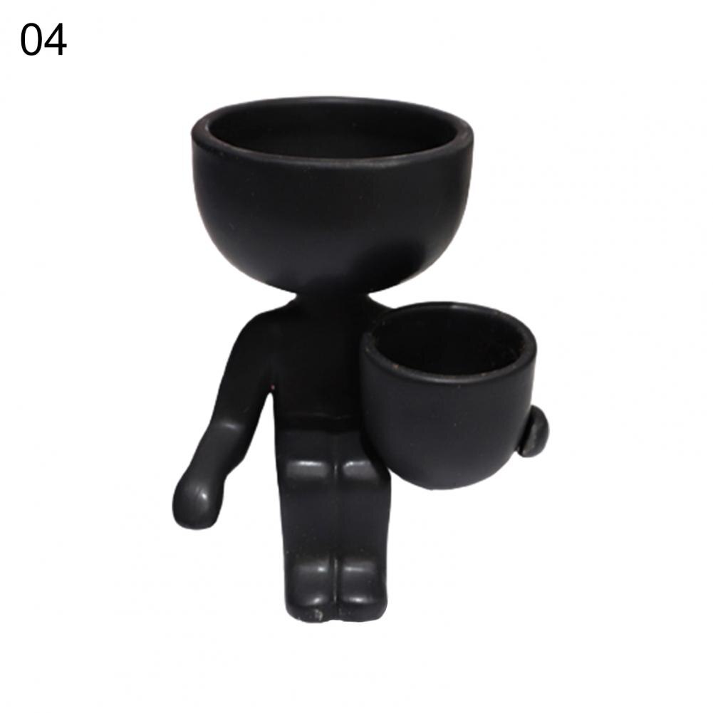 Mini vaso de cerâmica humanóide, vaso de plantas fofo criativo para plantas diy vaso de flores decoração para casa escritório: 04