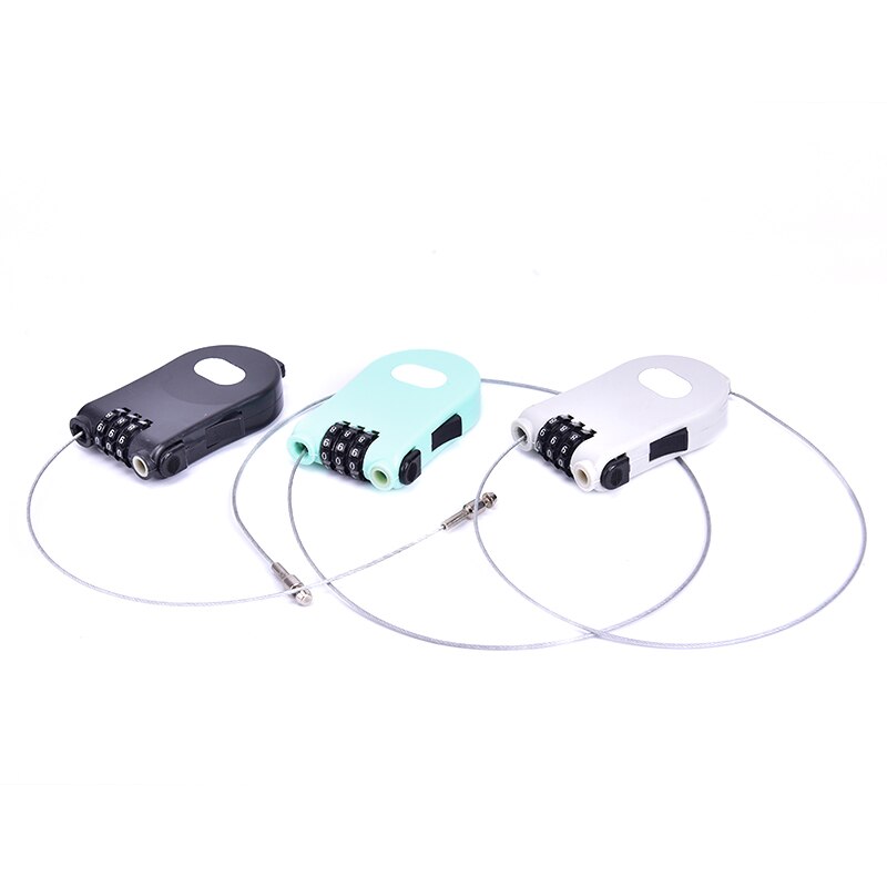 3 Digit Security Code Cable Lock Password Long Roller Pram Padlock Rope Bicycle Parts Mini Extendable Wire Anti Theft