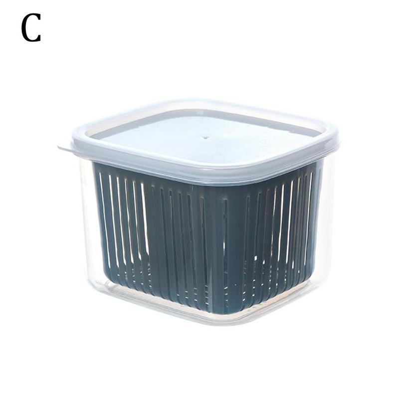 Escurridor de cebolla verde compartimentada, caja de accesorios de almacenamiento para mantener fresca la cebolla sellada, Kit Y3Q0: C