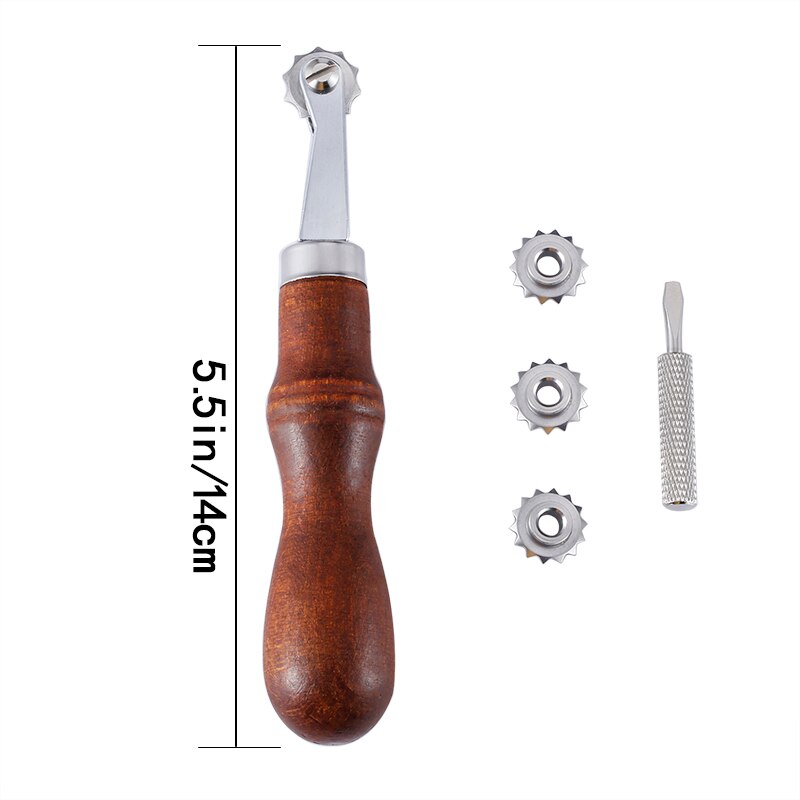 LMDZ DIY Leather Tools Craft Spacer Embossing System Set Leathercraft Spacing Wheel Punching Punch Tool for Leather 4 Wheels