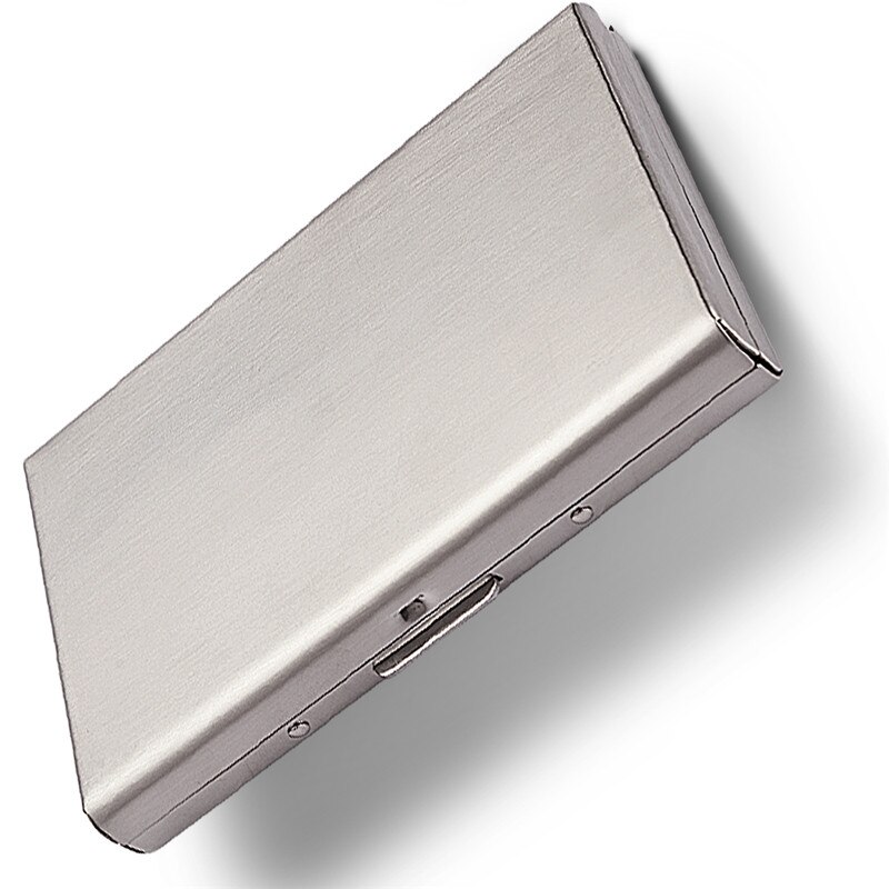 Stainless Steel Card Box Credit ID Card Business Bag Storage Metal Clip Solid Color Business