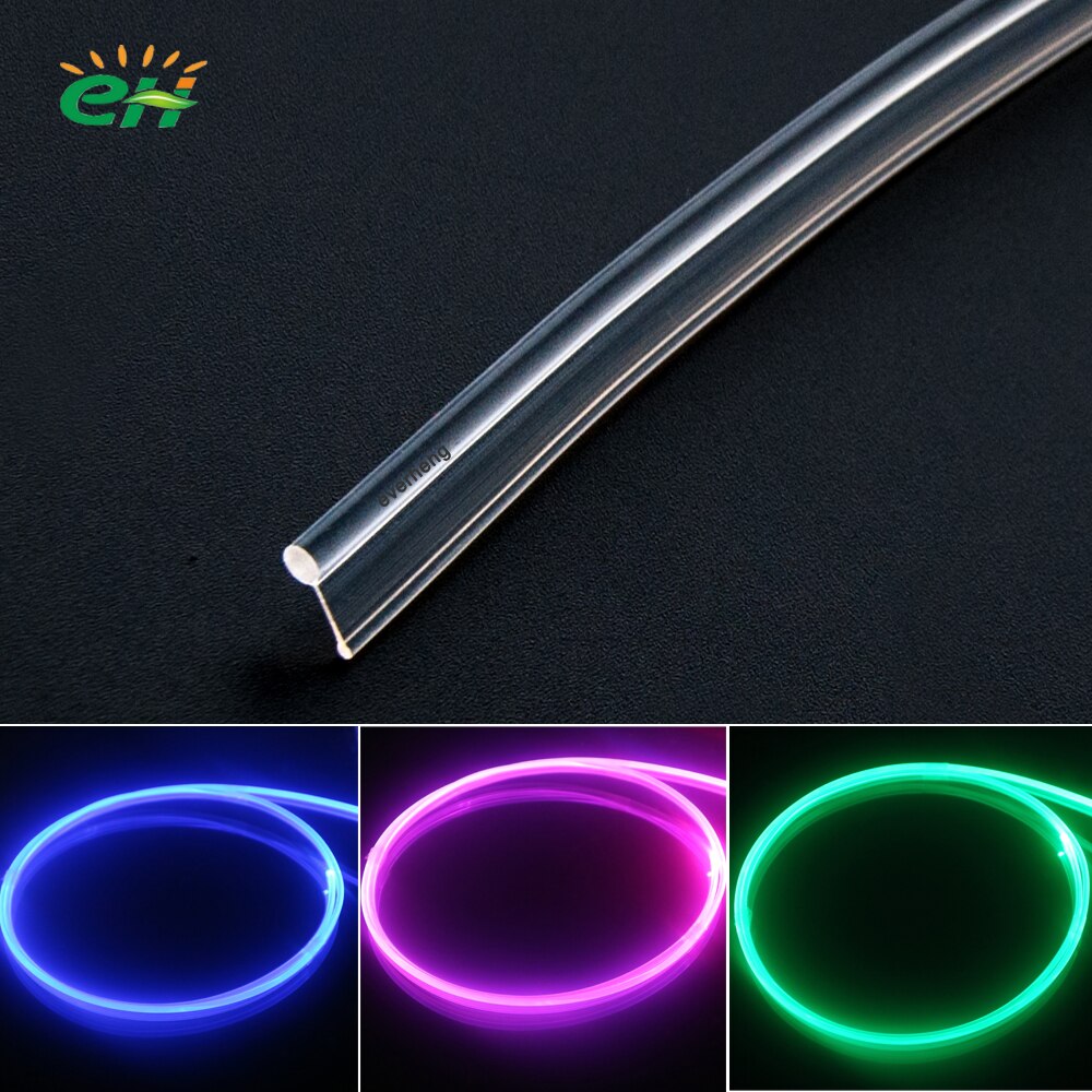 Super Bright 3mm Plastic Side Glow optical Fiber with Flat Side Wing For Car lighting