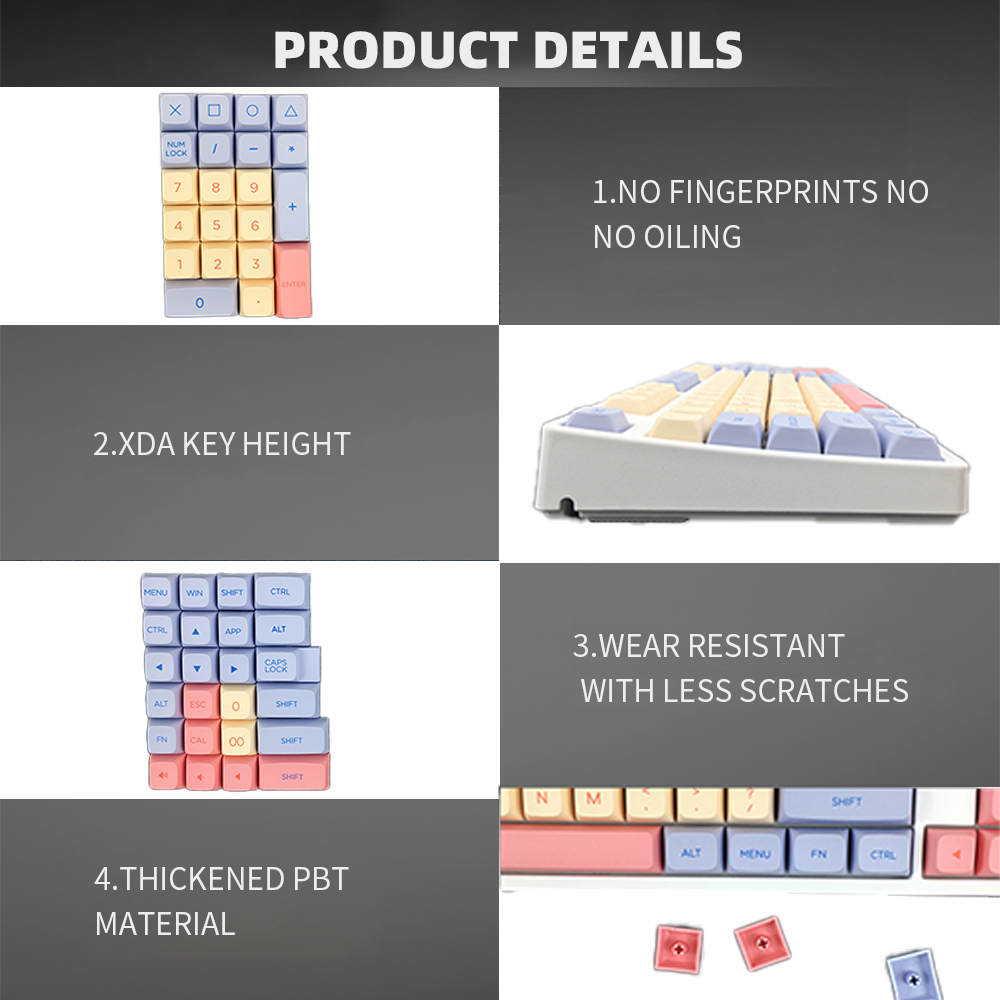 Marshmallow 132 klawisze nasadki na klawisze PBT barwnik sublimacyjny profil XDA dla przełącznika MX Fit 61/64/68/87/96/104/108 klawisze klawiatury XDA