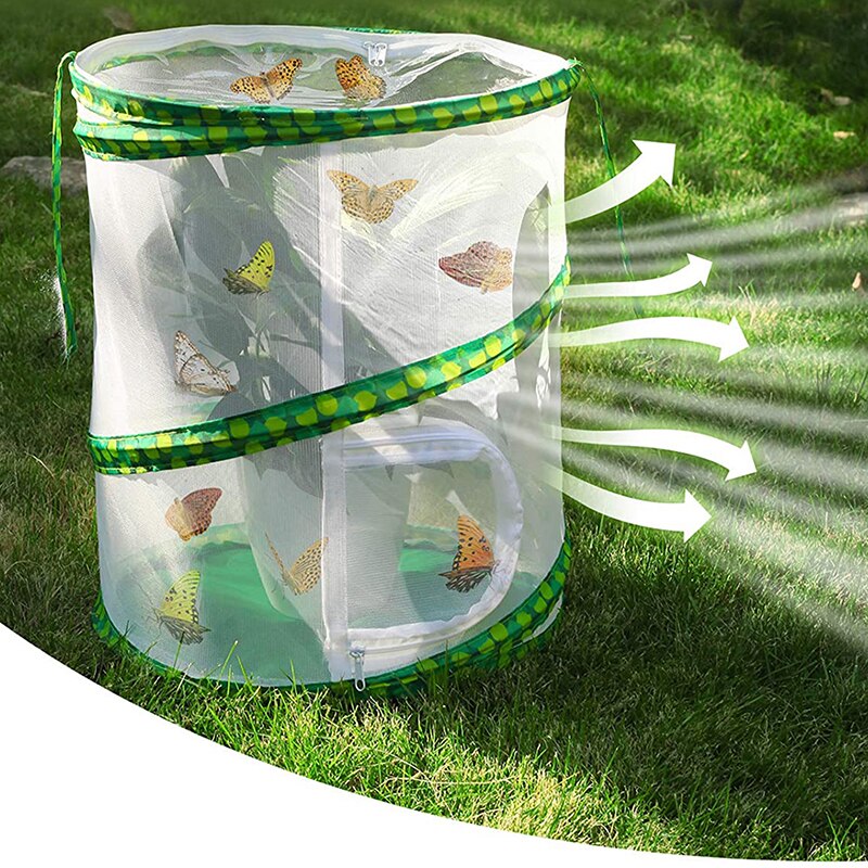 Neue Grün Faltbare Insekt KäFeige Gittergewebe Insekten Lebensraum KäFeige Schmetterling Gottesanbeterin Stock Zucht Reißverschluss Käfige Netz Tuch