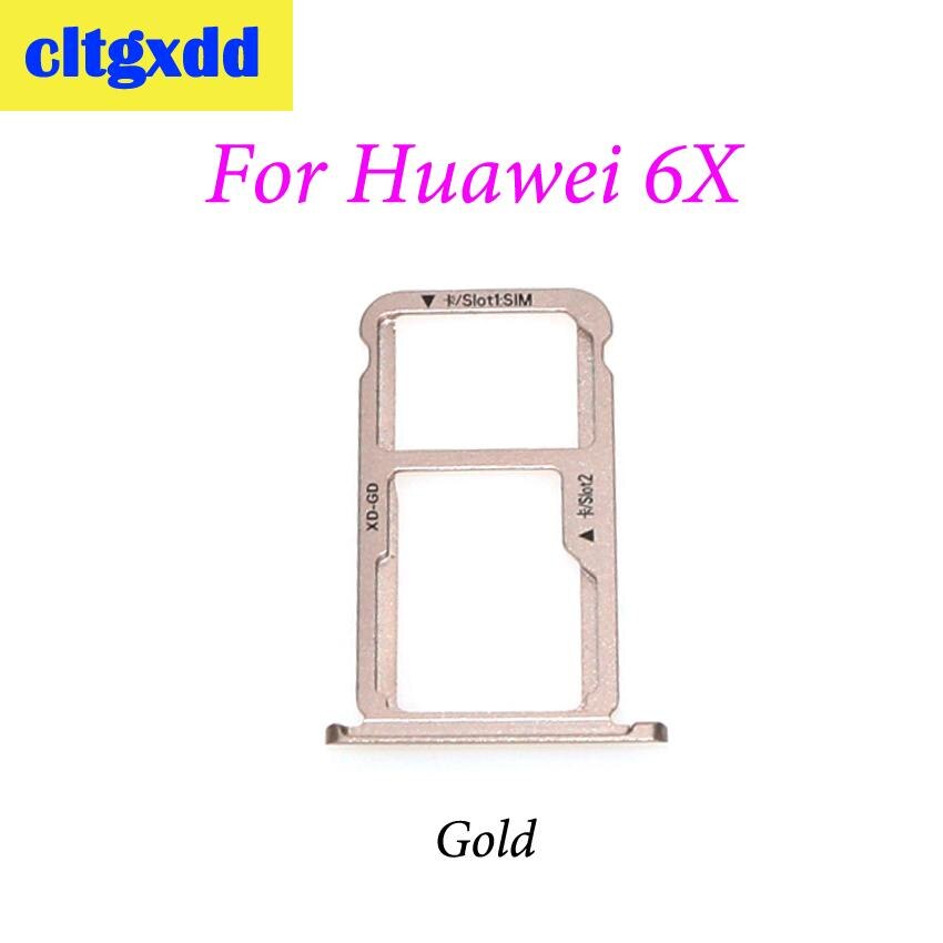 cltgxdd SIM Card Tray + Nano SIM & Micro SD For Huawei Honor 5C 5X 6X SIM Card Reader Tray Holder Slot Replacement Parts: For Huawei 6X Gold