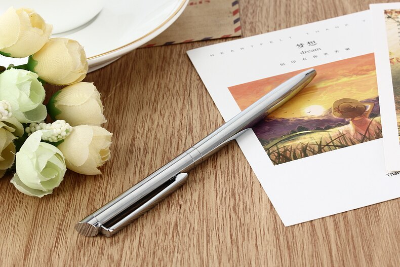 1pcs/lot Factory direct Commercial rotary ballpoint pen metal pen stainless steel ballpoint pen core exquisite