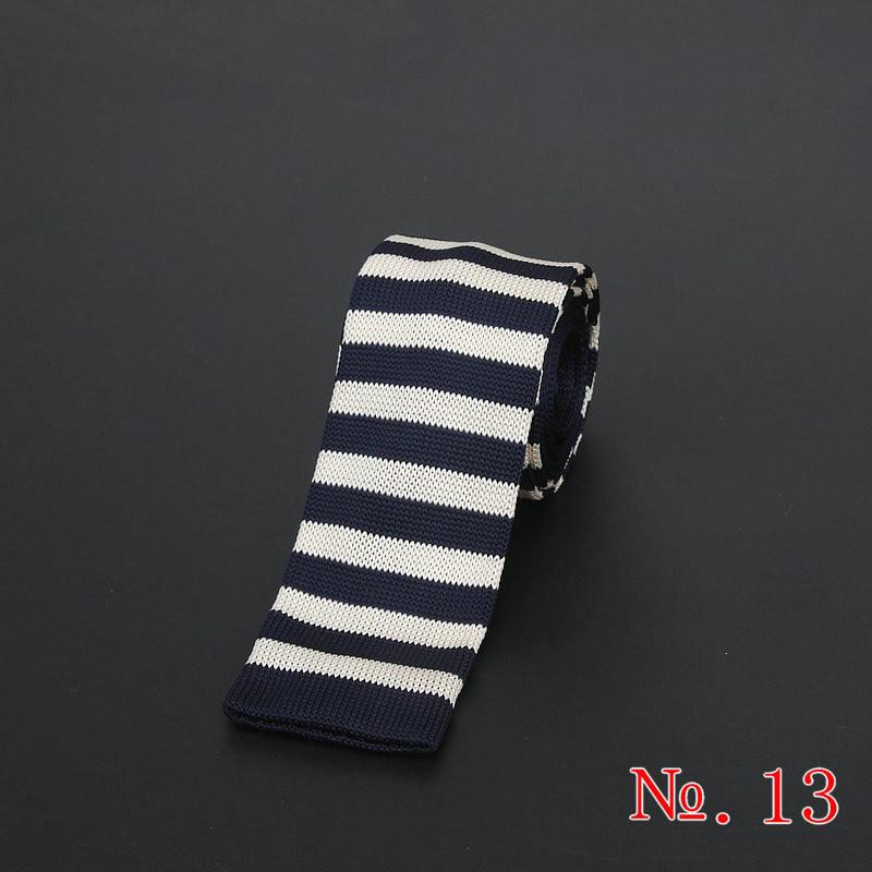 Brand New męska w stylu Vintage, w paski dzianiny krawaty dla człowieka Party moda kolorowe Knitting Tie granatowy czerwony ślub cienki krawat Cravata: 13