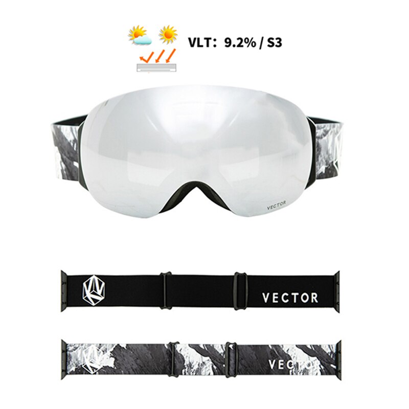 Utbytbar rem otg ski snowboard glasögon kvinnor män skidglasögon mask  uv400 snöskyddsglasögon vuxen sfärisk: Bara glasögon