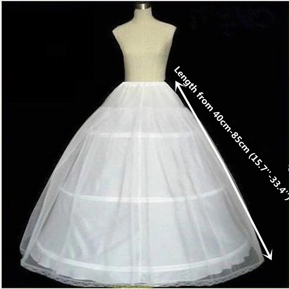 Enagua blanca para niñas de 2 a 18 años, ropa interior de crinolina, vestido de flores, falda hinchada, de 3 aros jupón, 7 tallas