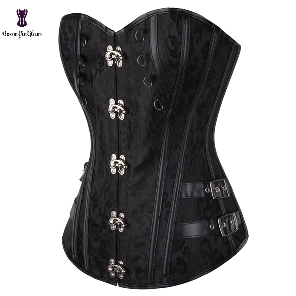 Steampunk Corset métal serrure Corsets femmes automne tenue grande taille 6XL Bustier désossé rétro vapeur Punk gothique Gorset surbuste Sexy