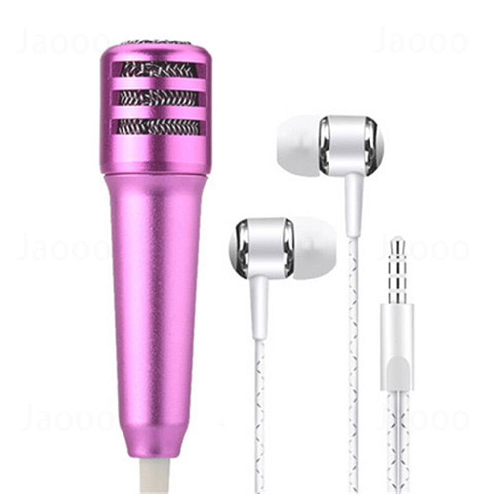 4Color Handheld Mic Portable Mobile Phone Song Mini Microphone Wire Microphone Headset Earphones with microphone: 02