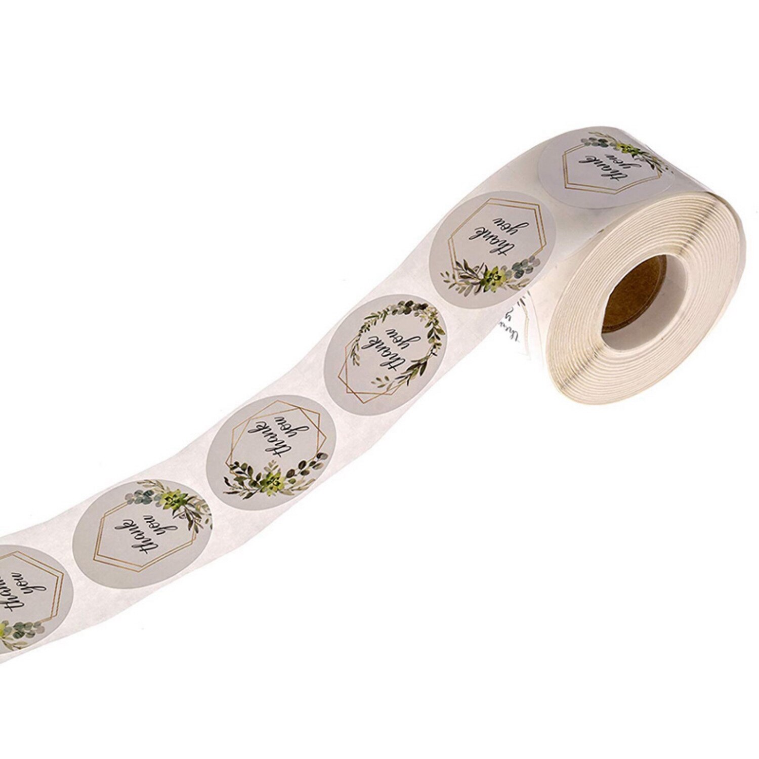 1000x Thank You Stickers Greenery Frames Thank You Stickers / 4 Alternating Designs & 6 Different