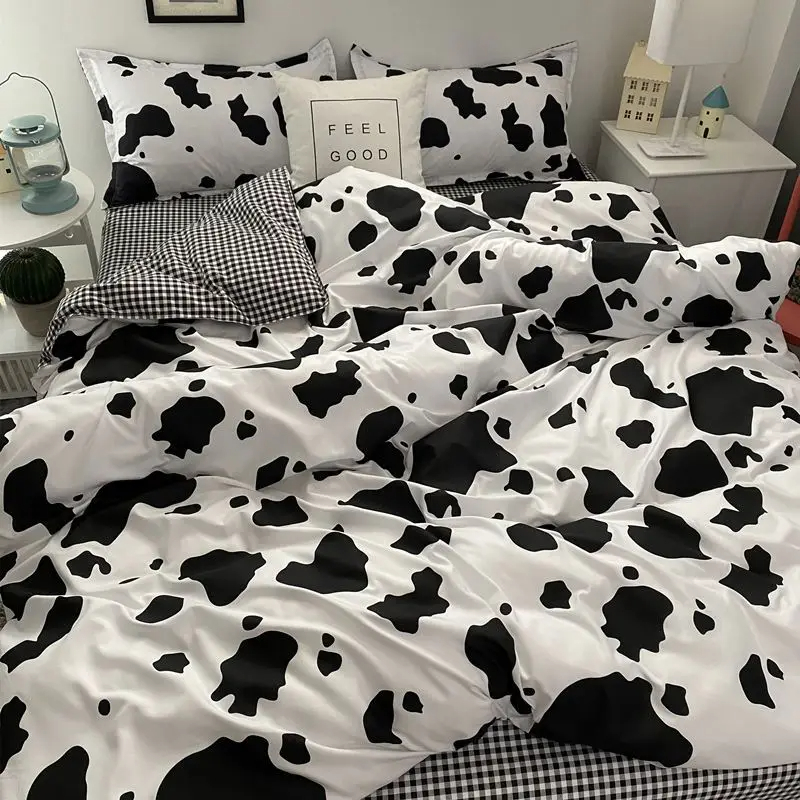 Romantische Bettwäsche einstellen Blumen- eins Stil Bettbezug Flache Blatt mit Kissenbezüge Einzigen Königin Volle Größe Jungen Mädchen Koreanischen Bett leinen: 240*220cm / Silber