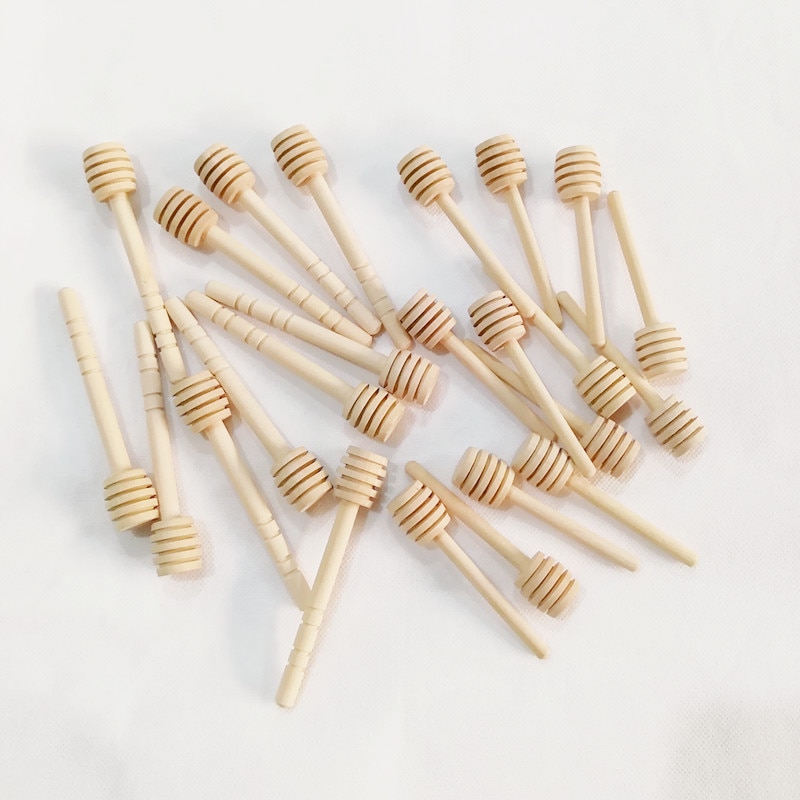 (100 Stuks) 8Cm 10Cm Mini Houten Honing Stick Extractor Voor Honey Pot Houten Honing Dipper Party Supply