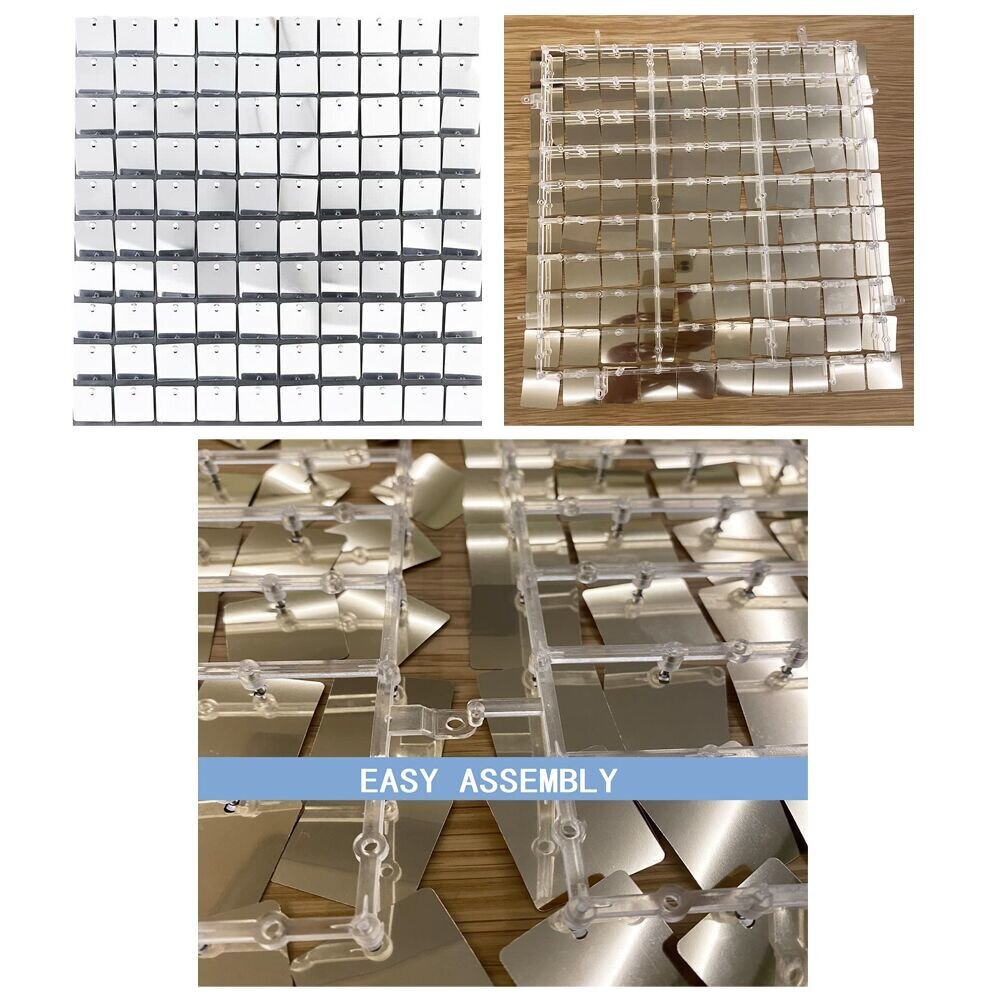 Tablero de fondo cuadrado de lentejuelas brillantes para pared, accesorios de fondo para sesión de fotos, decoración de de cumpleaños y boda
