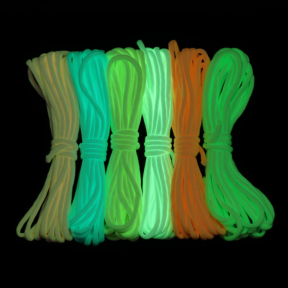 Glow In The Dark Luminous Paracord 550 100FT Parachute Cord Lanyard Rope 9 Strands Cores Outdoor Survival Ropes 1/5/10M