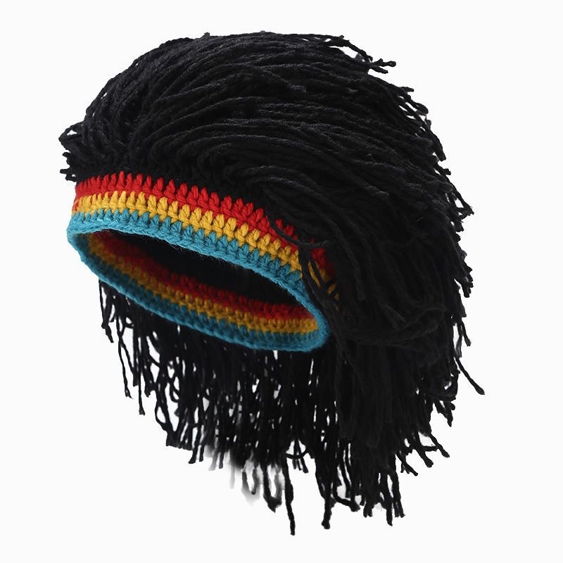Mannen Vrouwen Synthetische Pruik Valse Vlecht Dreadlock Dreadlocks Beanie Cap Handgemaakte Gehaakte Hoed Rasta Jamaica Cosplay Party Hoofddeksels: GRIJS
