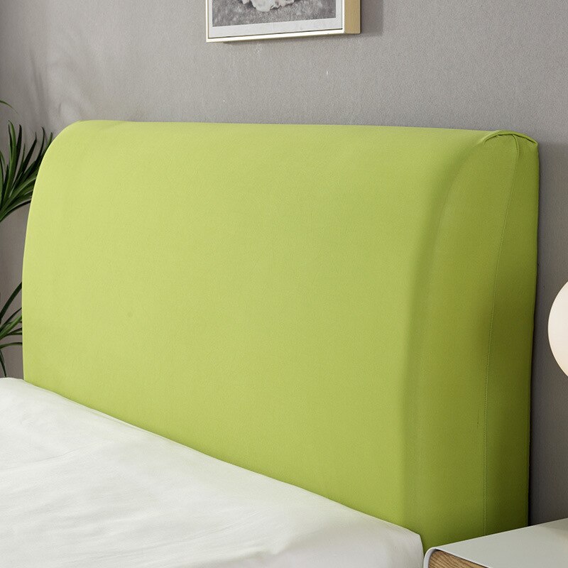 Headboard Bedhead Cover Dust Cover Solid Color Durable Bed Back Protection Elastic All-inclusive Soft Cozy Bedhead Cover: Green / 1.2m
