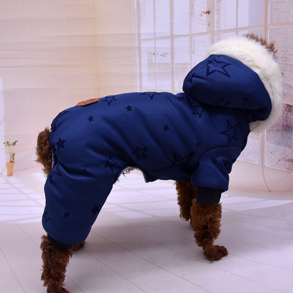 Miękkie futro z kapturem ciepłe bawełniane ubrania dla psów dla małych psów wiatroszczelna kurtka dla zwierząt ubranko dla psa odzież zimowa dla psa ciepłe # G5