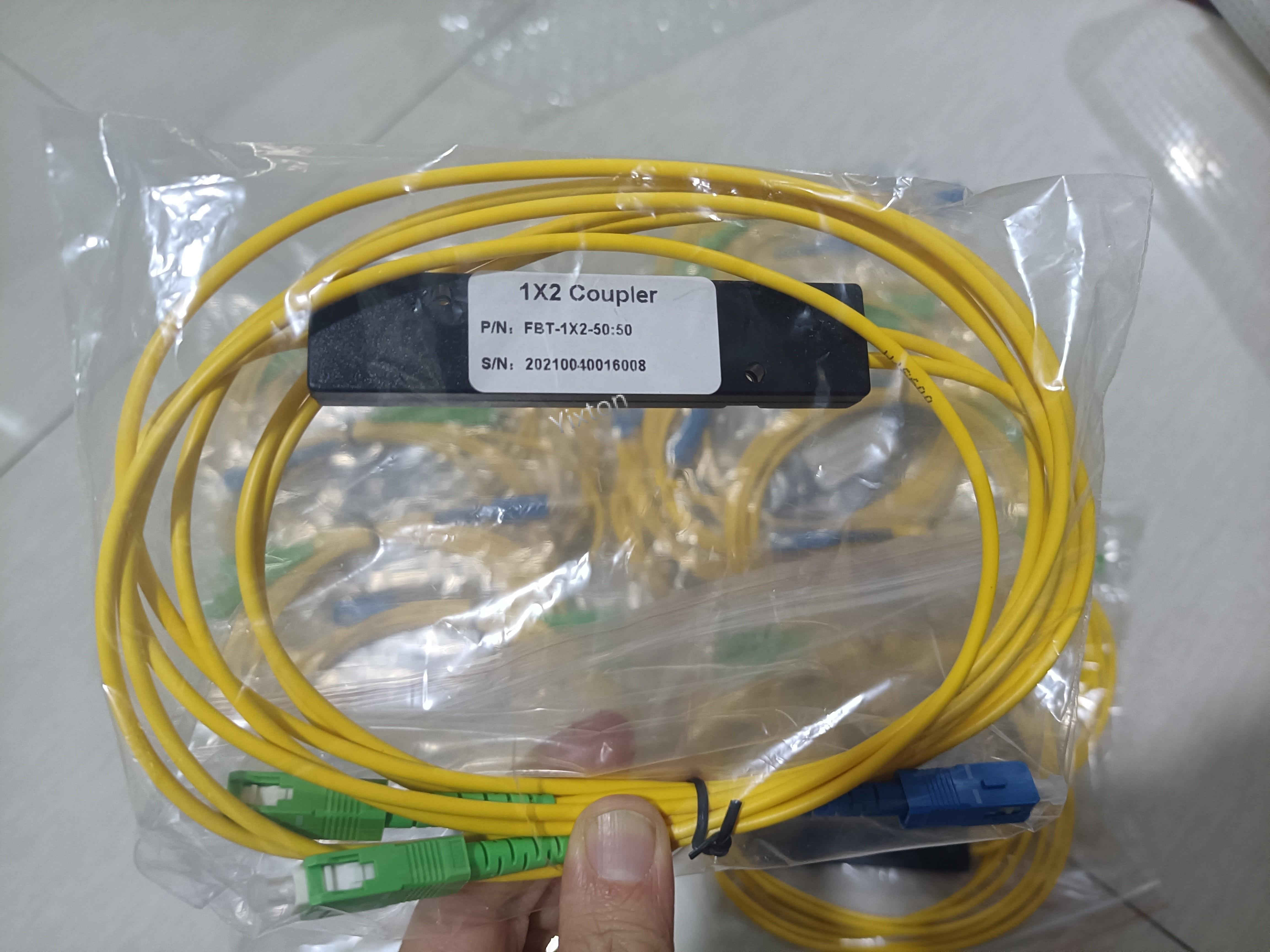 10pcs/lot 1X2 PLC Singlemode Fiber Optical splitter FTTH PLC fabrica esse splitter box sm plc 1x2 sc/upc sc/apc