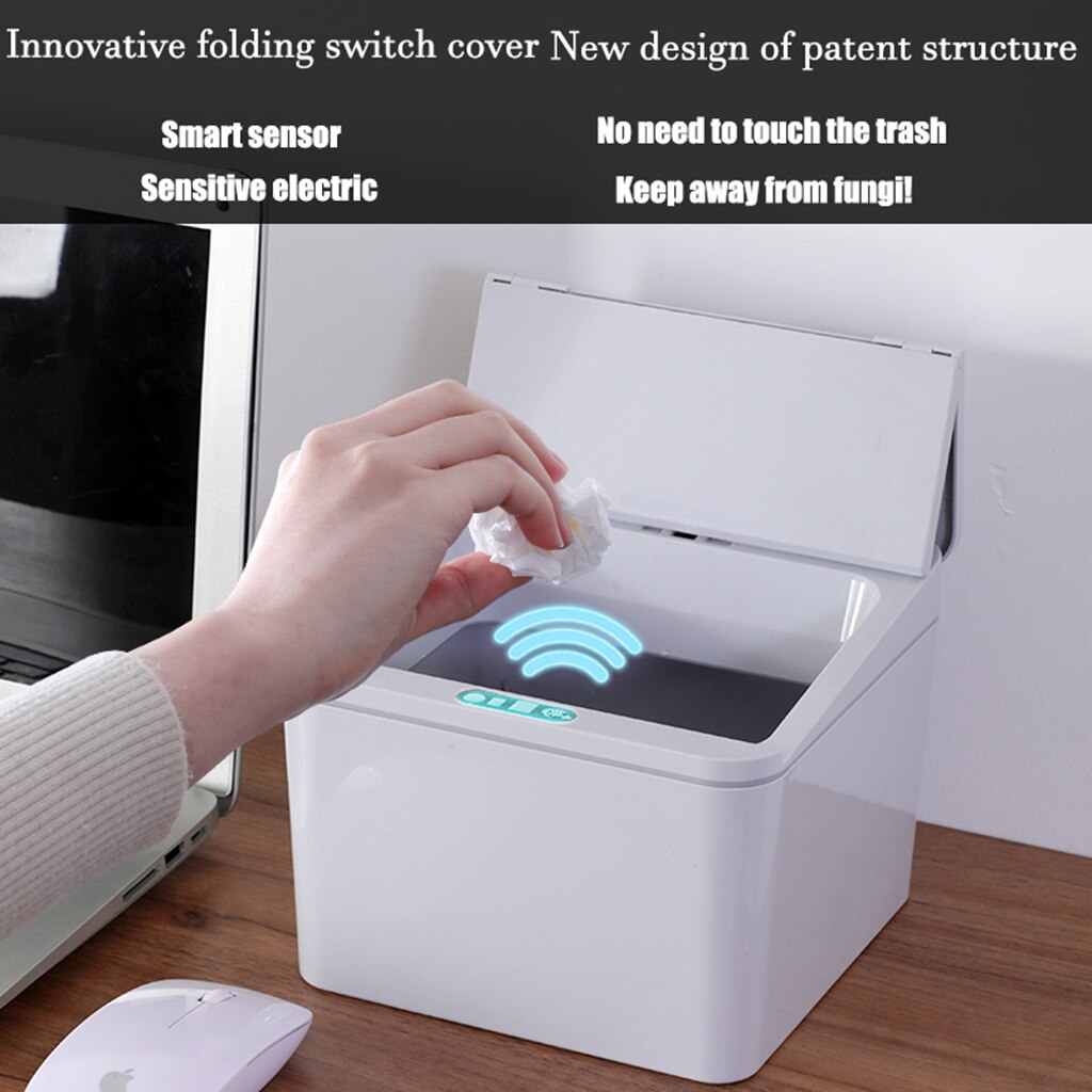 Smart Automatic Trash Can Dustbin Touchless Intelligent Dustbin for Car Toilet Bedroom Waste Paper Bin