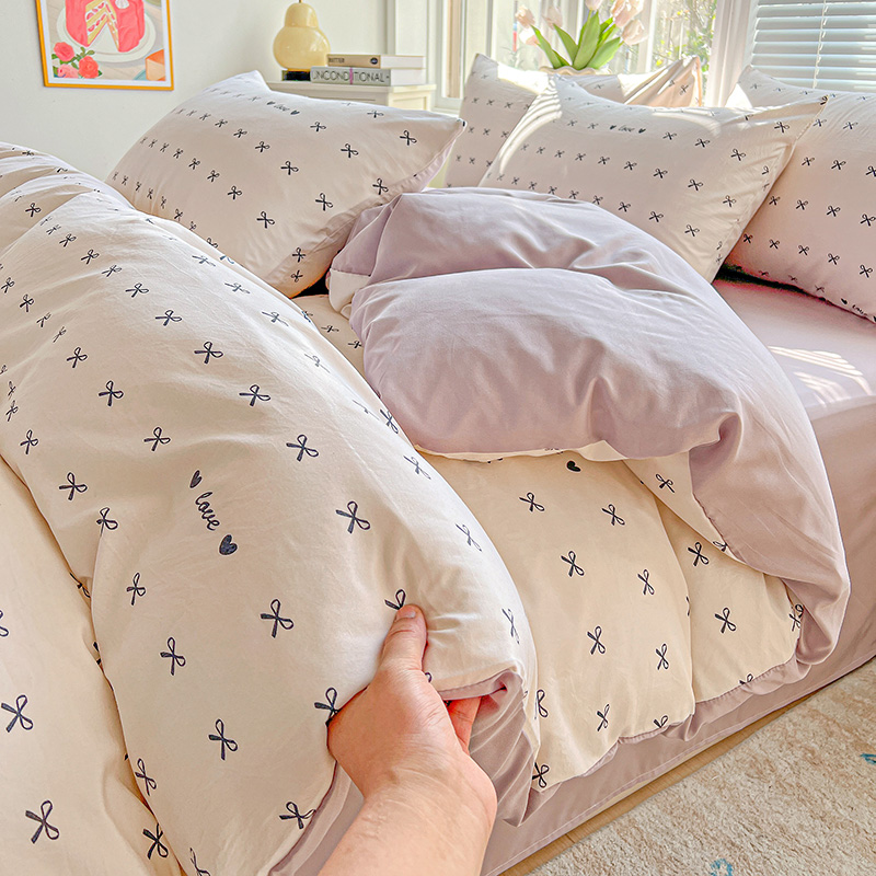 1 Stück lila Lavendel bedruckter Bettbezug Einzel-/Königin-/König-Größe-Bettbezug für Doppelbett, Blumen-Housse de Couchette220 x 240 cm: 210*210cm / Schwarz