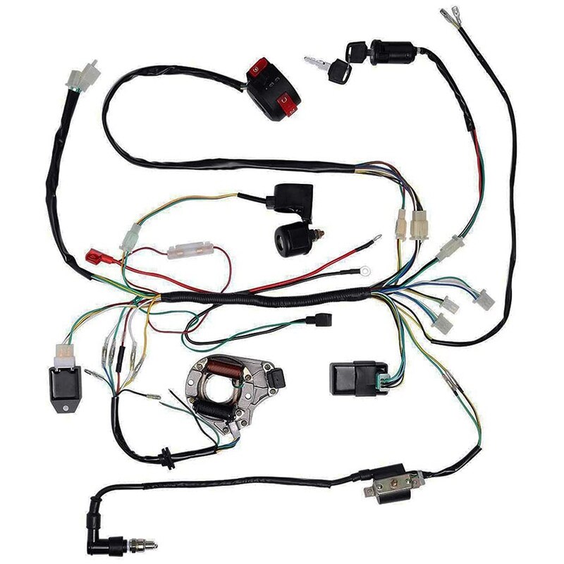 Electrics Stator Coil CDI Wiring Harness Solenoid Relay for 4Stroke ATV 50Cc 70Cc 110Cc 125Cc Pit Quad Dirt Bike Go Kart