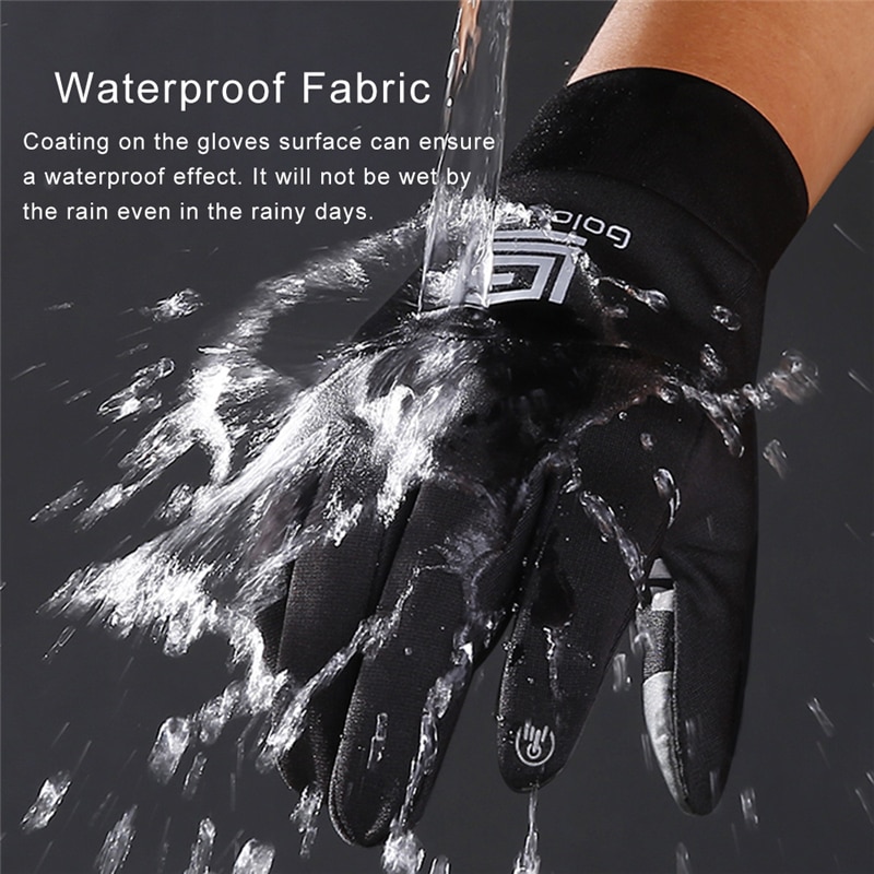 Waterdichte Fleece Mannen Vrouwen Ski Wind-Proof Thermische Touchscreen Outdoor Sport Fietsen Snowboard Handschoenen