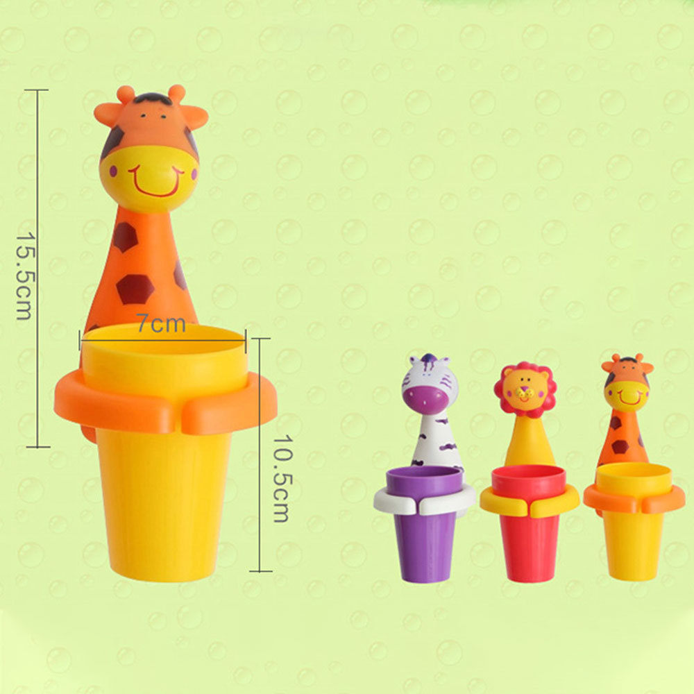 Kreative Saugnapf Zahnbürste Halfter Baby freundlicher freundlicher Zahnbürste Saugnapf Nette Ebene Giraffe Schwein Zahn Pflege Tasse
