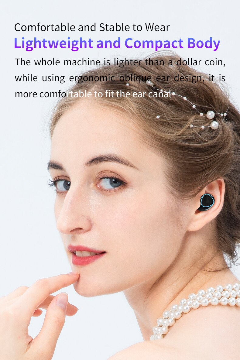 M10 TWS Touch Digital Display Bluetooth 5.1 Headset With Breathing Light IPX7 Waterproof Simple Stylish Earphone For IOS Android