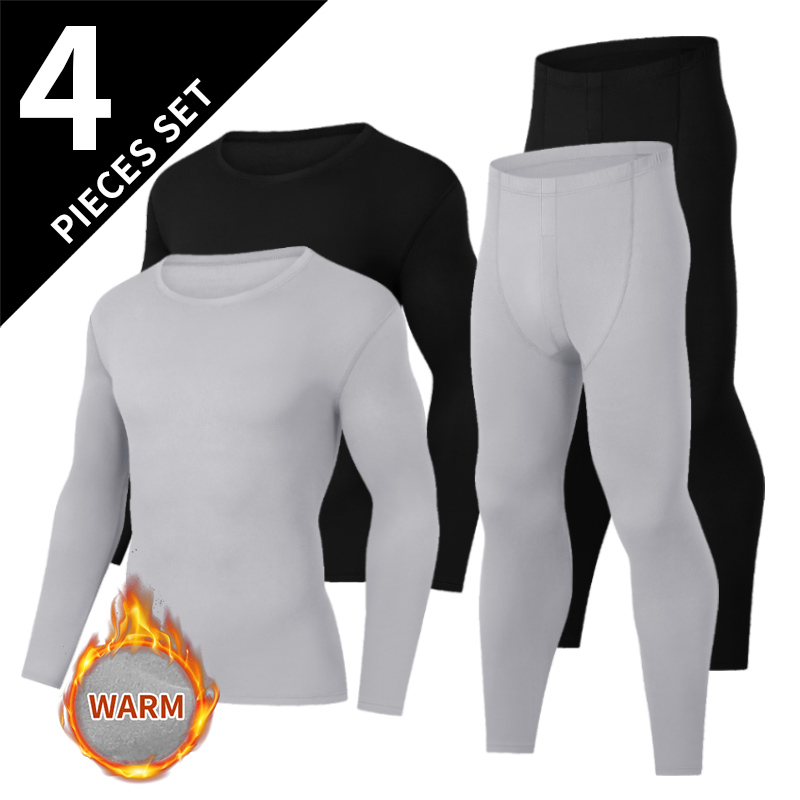 2/4 peças conjunto de roupa interior térmica masculina e adolescente simples e elegante manga longa camisa de fundo calças de cintura elástica p: L / MULTI